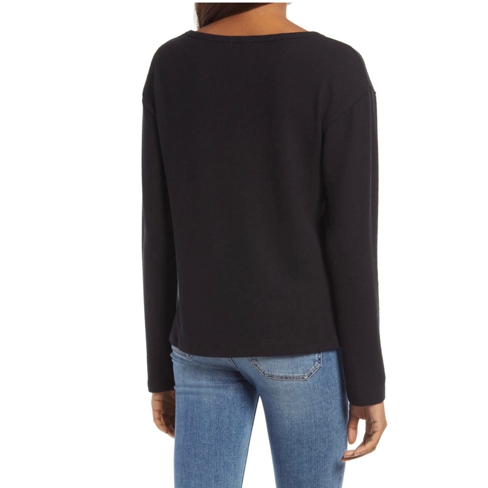 NEW REFORMATION BLACK V-NECK KNIT PULLOVER - Picture 6 of 9
